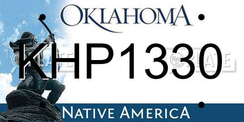 KHP1330 Oklahoma License Plate