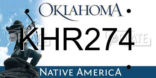 KHR274 Oklahoma License Plate