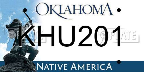 KHU201 Oklahoma License Plate