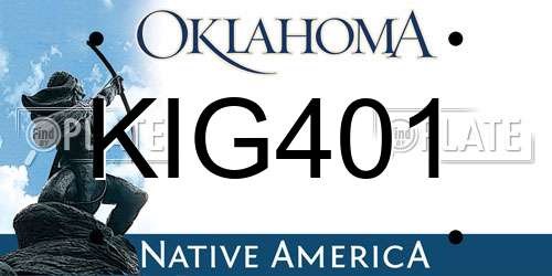 KIG401 Oklahoma License Plate