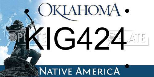 KIG424 Oklahoma License Plate
