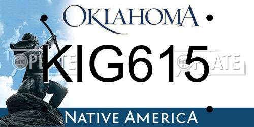KIG615 Oklahoma License Plate