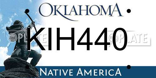 KIH440 Oklahoma License Plate