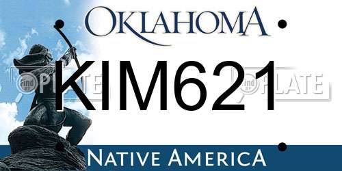KIM621 Oklahoma License Plate
