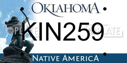 KIN259 Oklahoma License Plate