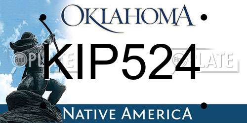 KIP524 Oklahoma License Plate