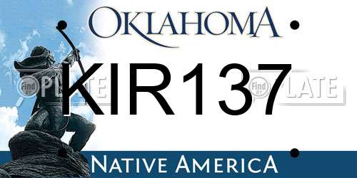 KIR137 Oklahoma License Plate