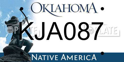 KJA087 Oklahoma License Plate