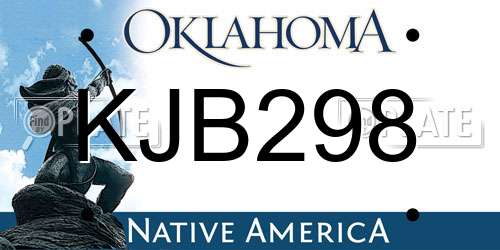 KJB298 Oklahoma License Plate