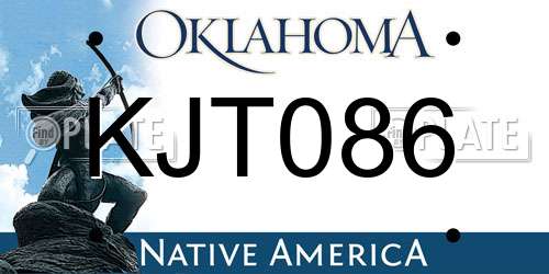 KJT086 Oklahoma License Plate