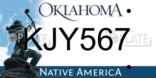 KJY567 Oklahoma License Plate