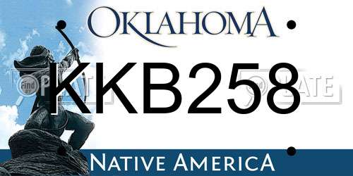 KKB258 Oklahoma License Plate