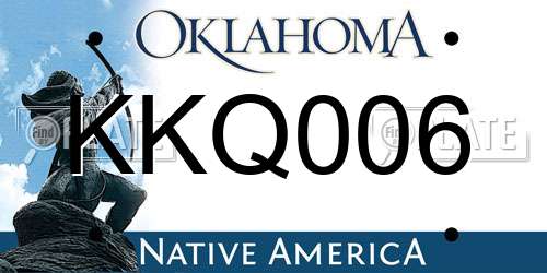 KKQ006 Oklahoma License Plate