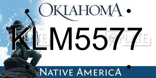 KLM5577 Oklahoma License Plate
