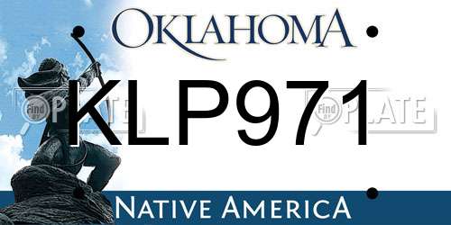 KLP971 Oklahoma License Plate