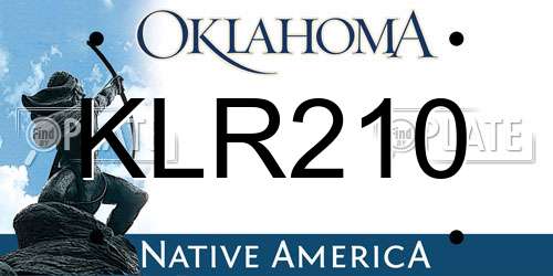 KLR210 Oklahoma License Plate