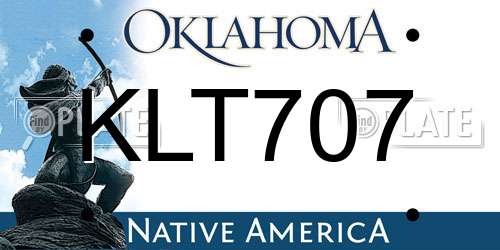 KLT707 Oklahoma License Plate