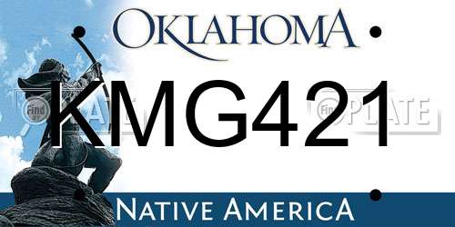 KMG421 Oklahoma License Plate