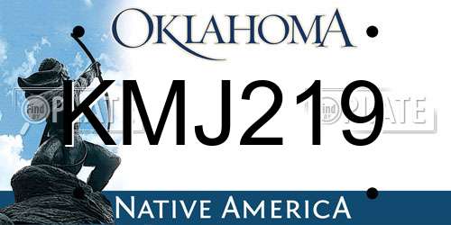 KMJ219 Oklahoma License Plate