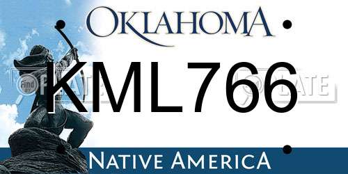 KML766 Oklahoma License Plate