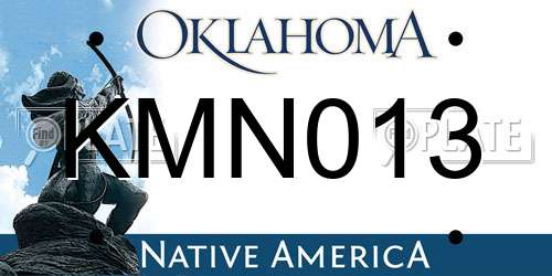 KMN013 Oklahoma License Plate