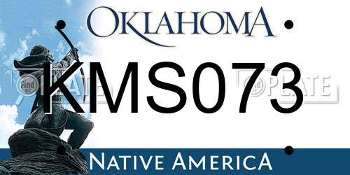 KMS073 Oklahoma License Plate