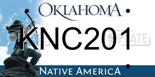 KNC201 Oklahoma License Plate