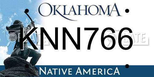 KNN766 Oklahoma License Plate