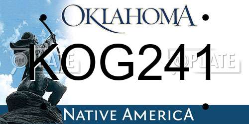 KOG241 Oklahoma License Plate