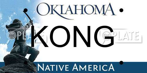 KONG Oklahoma License Plate