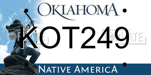 KOT249 Oklahoma License Plate