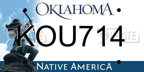 KOU714 Oklahoma License Plate