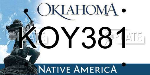 KOY381 Oklahoma License Plate