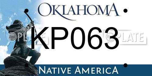 KP063 Oklahoma License Plate