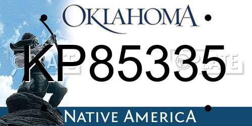 KP85335 Oklahoma License Plate