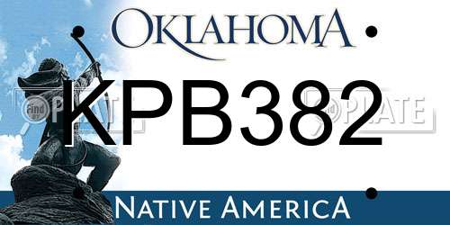 KPB382 Oklahoma License Plate