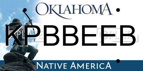KPBBEEB Oklahoma License Plate