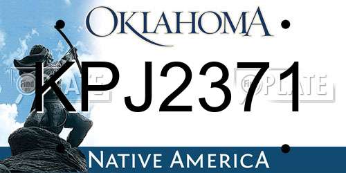 KPJ2371 Oklahoma License Plate
