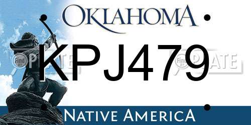 KPJ479 Oklahoma License Plate