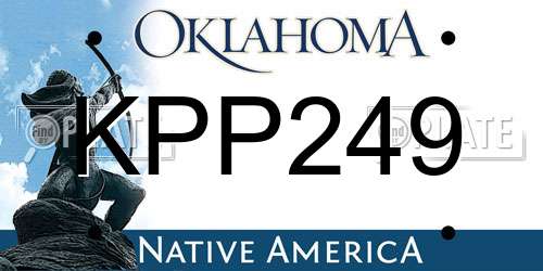 KPP249 Oklahoma License Plate