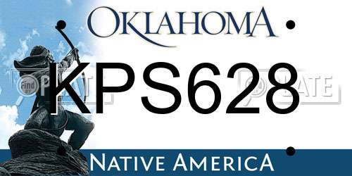 KPS628 Oklahoma License Plate