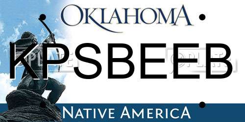 KPSBEEB Oklahoma License Plate