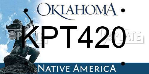 KPT420 Oklahoma License Plate