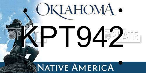 KPT942 Oklahoma License Plate
