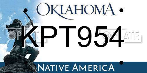 KPT954 Oklahoma License Plate