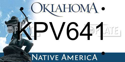 KPV641 Oklahoma License Plate