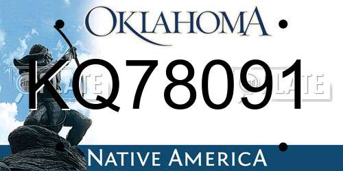 KQ78091 Oklahoma License Plate