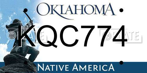 KQC774 Oklahoma License Plate