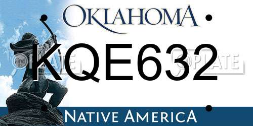 KQE632 Oklahoma License Plate