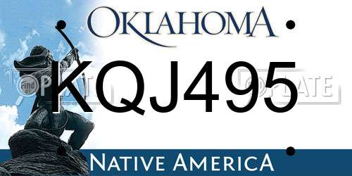 KQJ495 Oklahoma License Plate